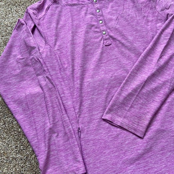 Duluth Trading Company Hooded Top Women's Size Small Pink Heather L/S Stretch - Picture 1 of 4
